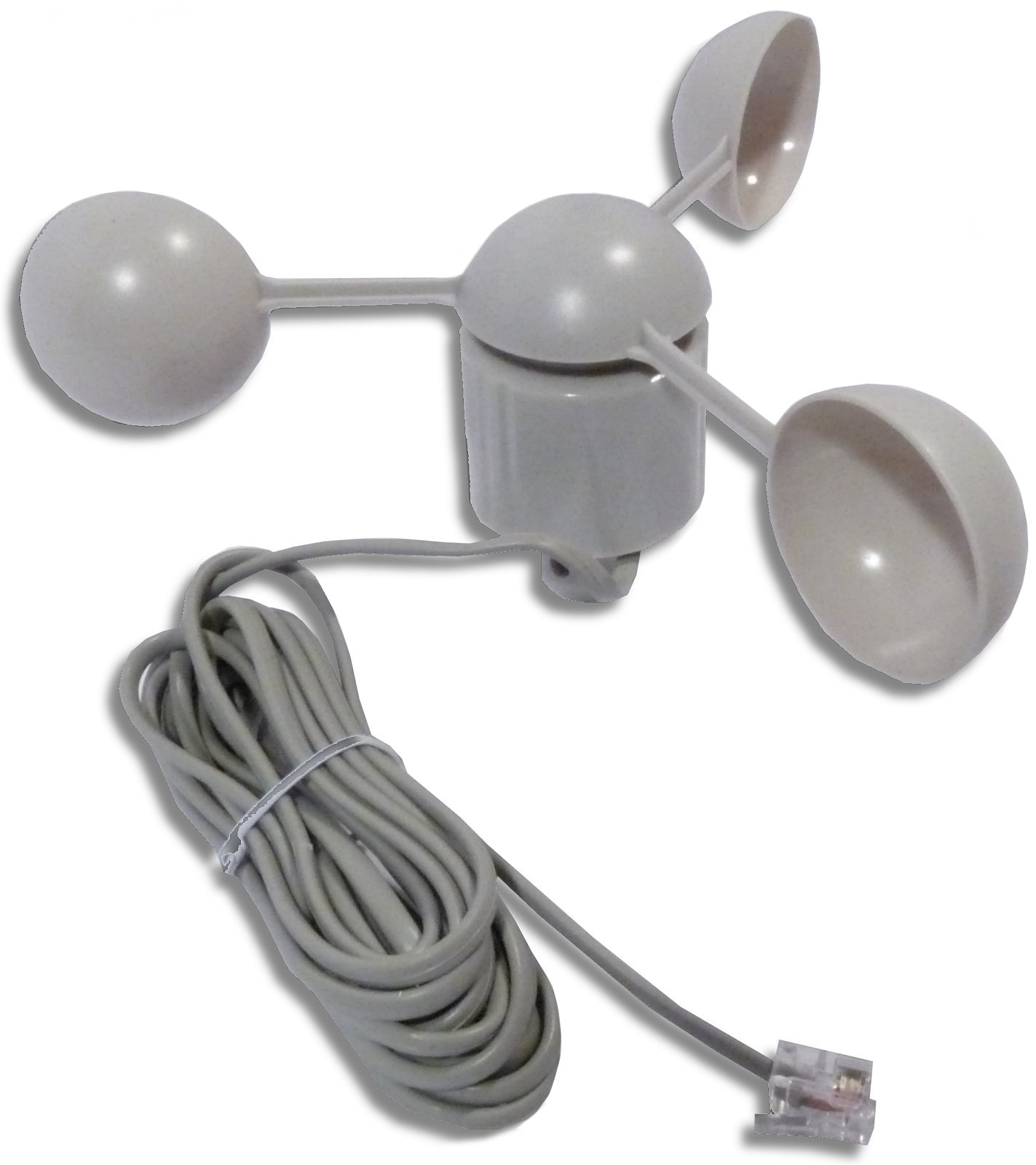 Anemometer Cups, Pole mounting. Replacement , RJ11 Connector. Long lead