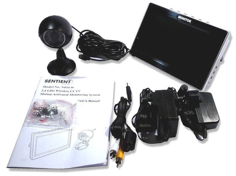 Sentient 2.4GHz Wireless TFT CCTV Camera and LCD Monitor Kit N05FW