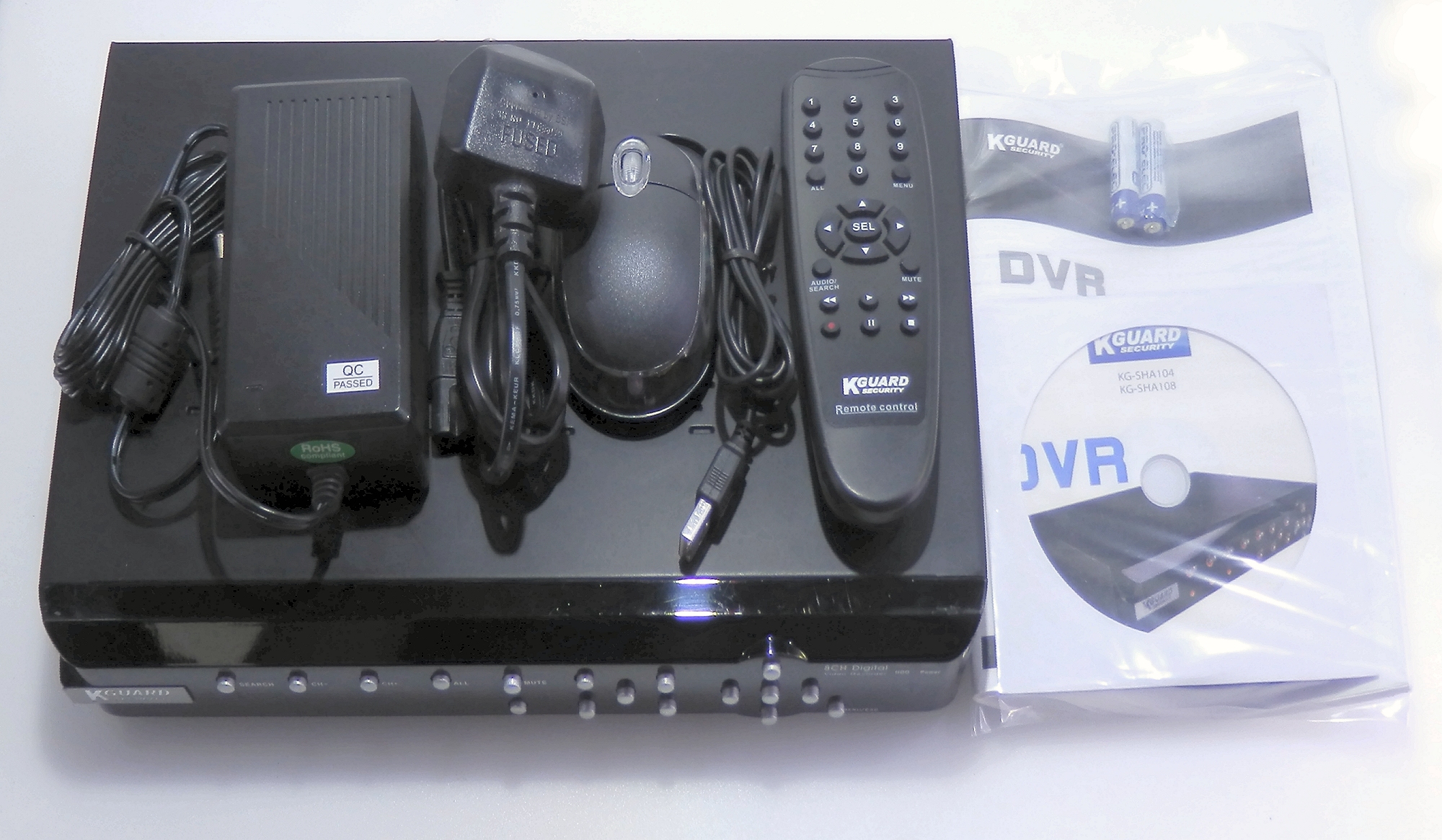 Technical Data KGuard SHA108 Standalone 8 Channel 500Gb DVR Features