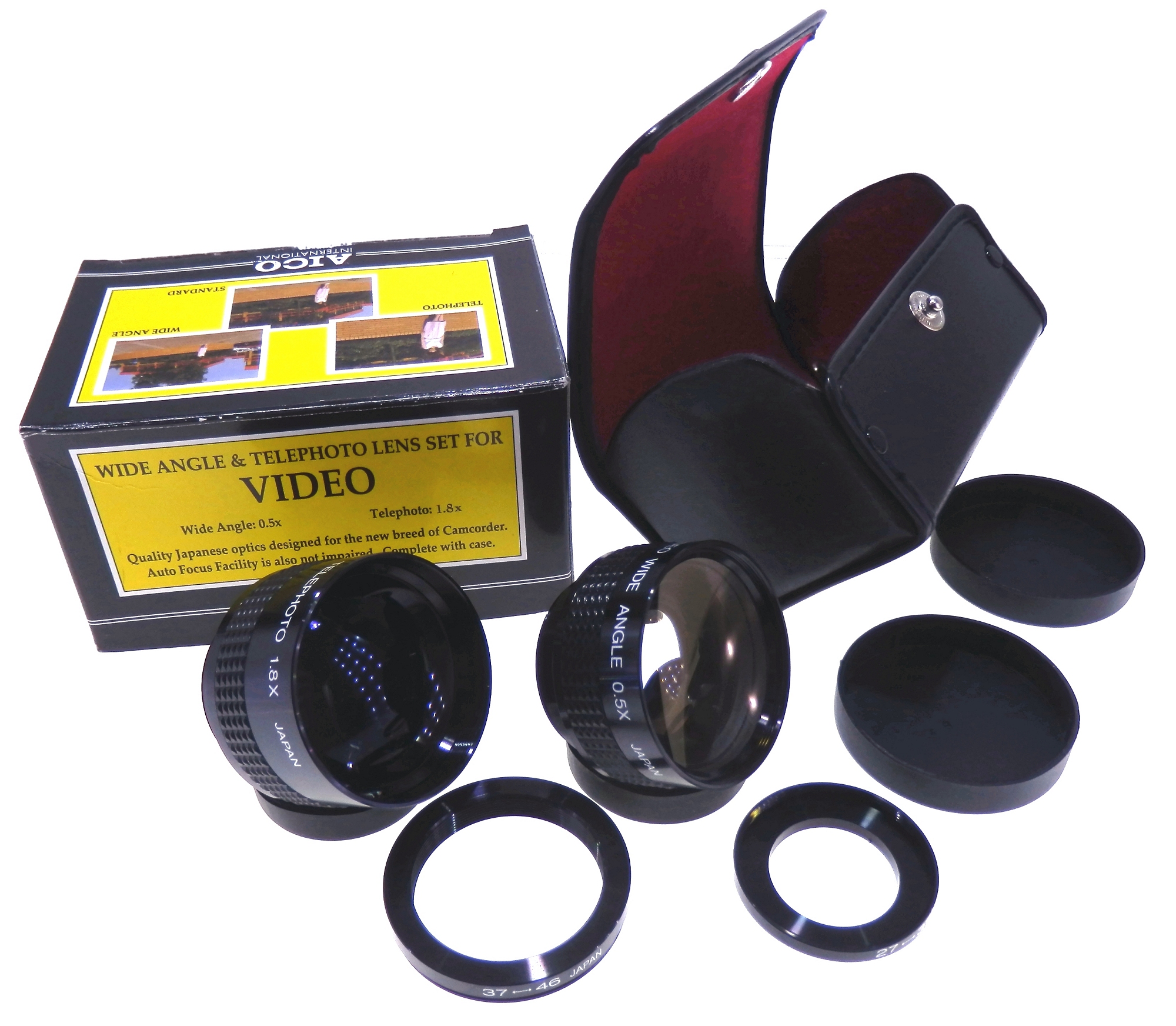Kit Objectifs Amcam 587 - Téléobjectif + Grand-angle Pour Talker Avec Support Et étui