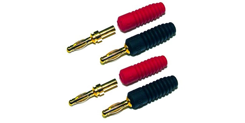 4 Pack - Monster Tips 4mm Banana Plug Extra Thick Speaker Cable Connectors
