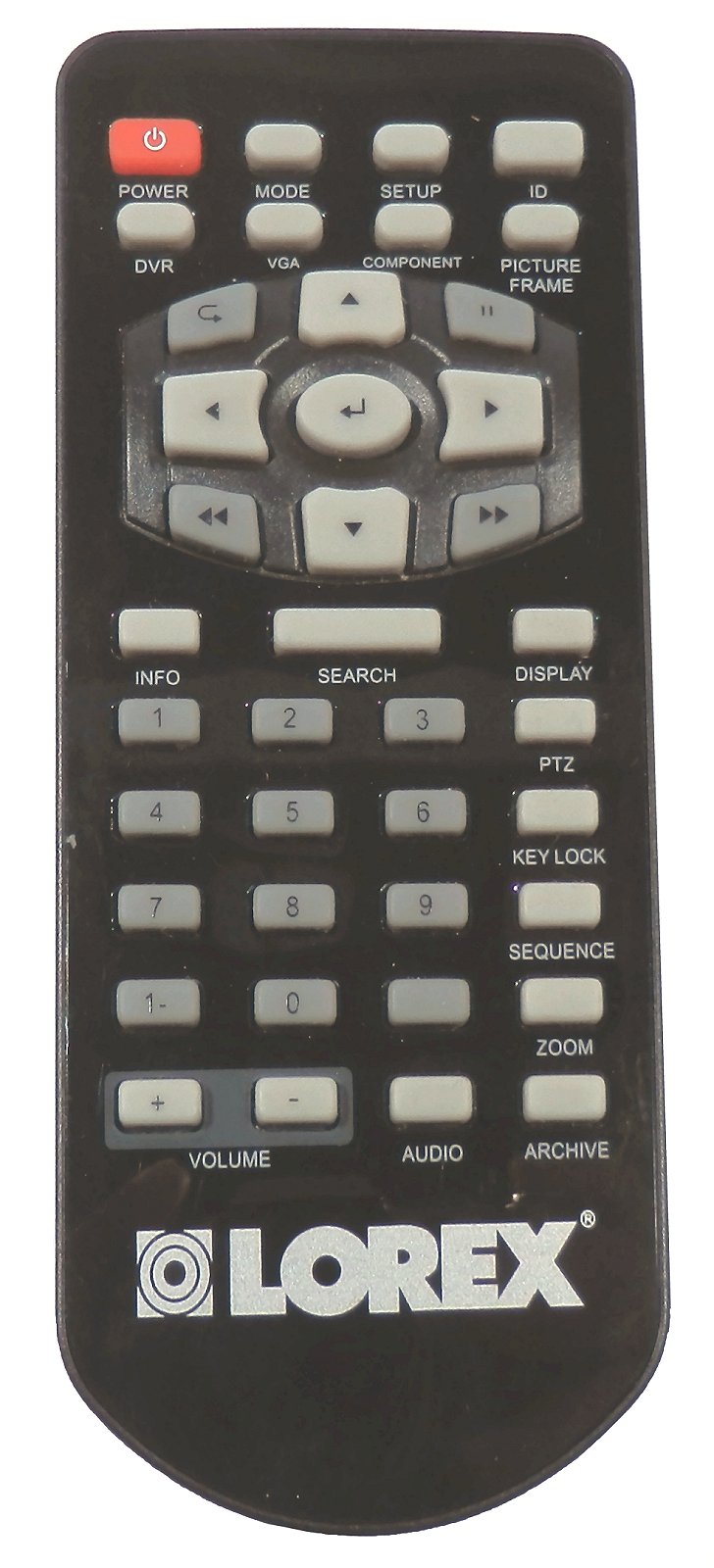 Technical Data Lorex DVR IR remote control for L20WD804321, may suit other Lorex DVR's