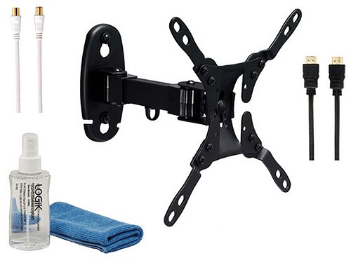 Logik Small Screen TV Starter Kit LBRKit12 VESA 50, 75, 100, 200mm with HDMI, Antenna cables and cleaning kit