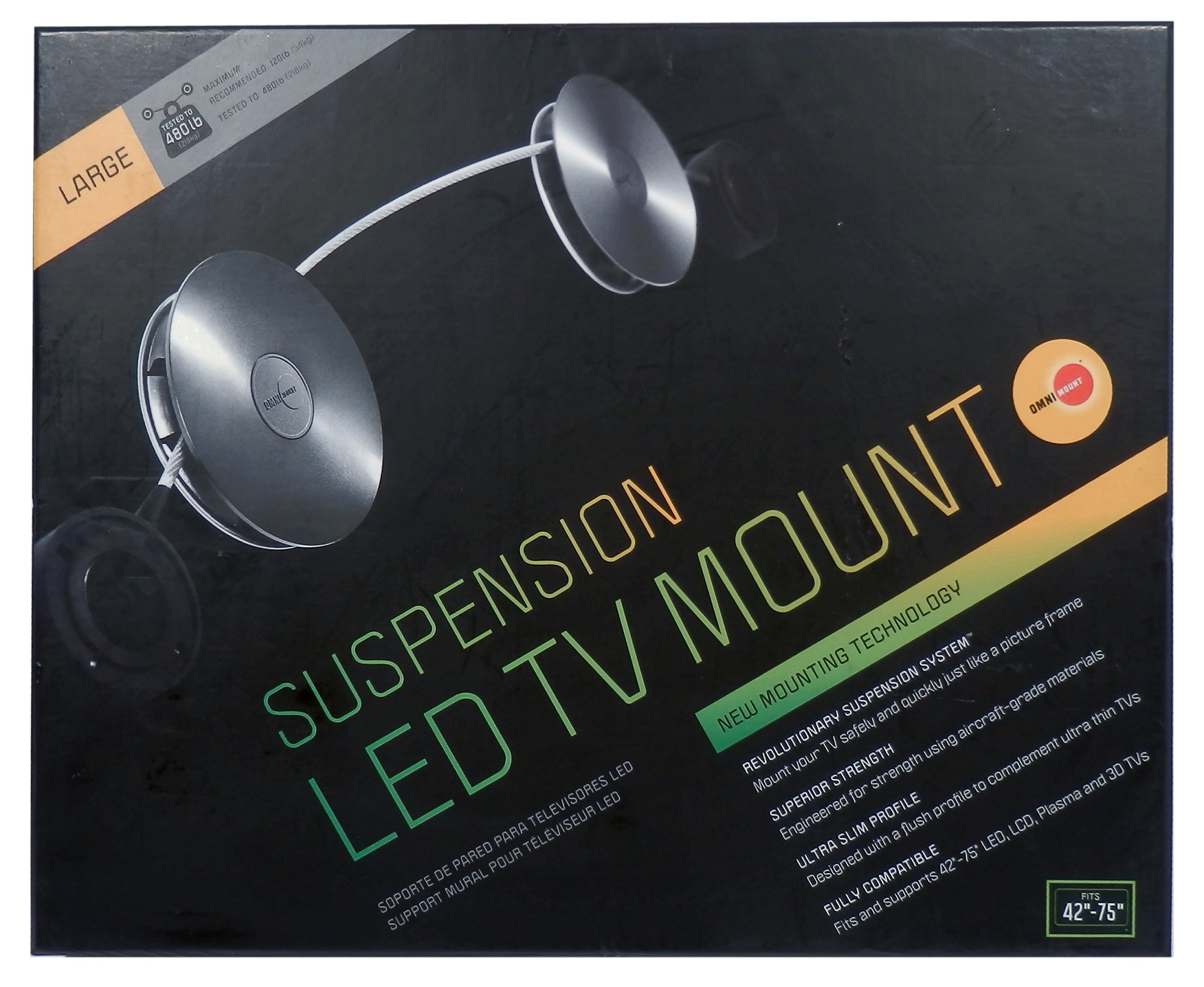 Technical Data Omnimount LEDW120 Suspension LED TV Wire Mount, 400mm