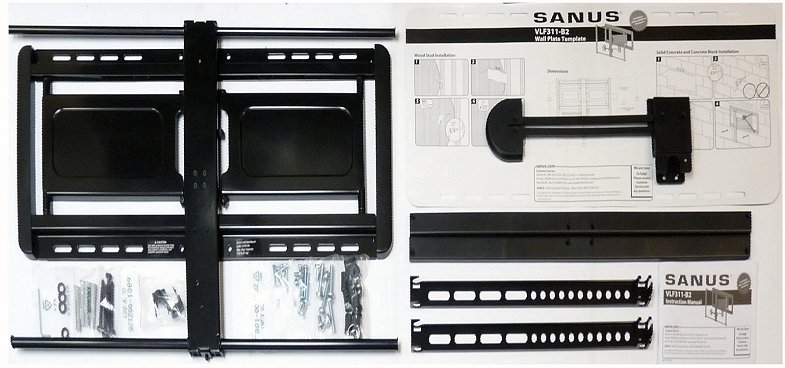 Kit Picture - SANUS VLF311-B2 Vision Full Motion TV Wall Bracket for 37 - 84" Televisions