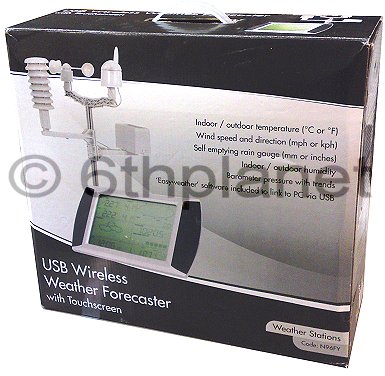 Wireless Touch screen Weather Station with Anemometer & PC USB interface - Box