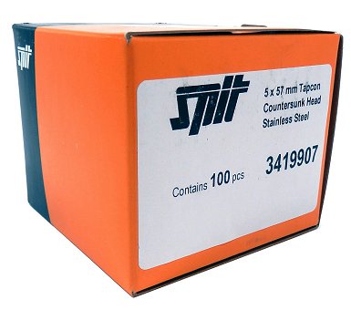Alternate Box - Box of 100 100 ITW Buildex Spit Stainless Steel Tapcon 5x57mm 3/16"x2-1/4" CountersunkCsk 3419907 Concrete Anchor screw PFH-410SS