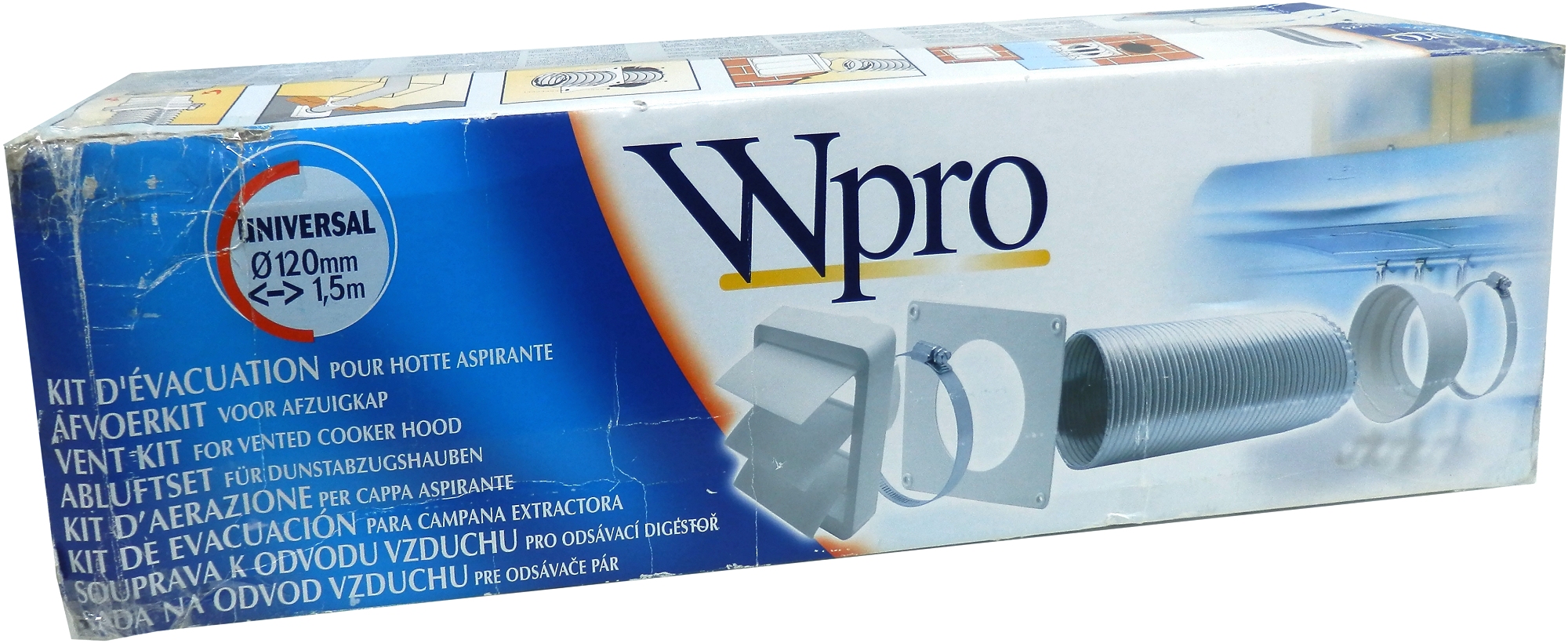 Wpro UVK 120 Universal Cooker hood 1.5m Exhaust Duct Kit Ø 120mm/125mm