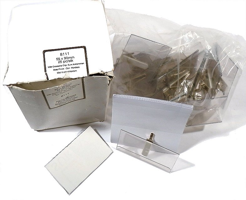 Kit - 25 x Quality PVC plastic name/security badges 55x90mm landscape 8111 type