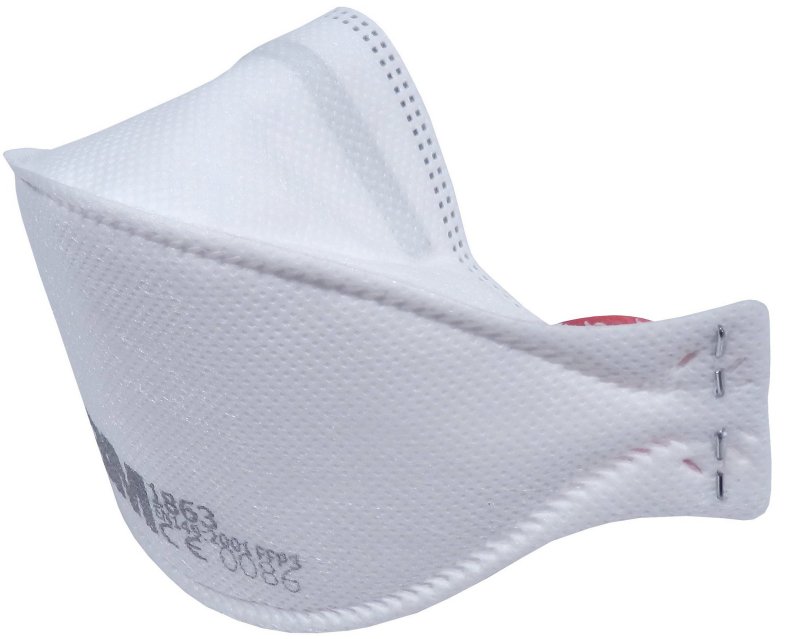 Mask Picture - Box of 20  3M 1863 Fluid resistant Respirator mask. FFP3 filtering EN 149:2001 Approved for infectious diseases 
such as Avian Flu, TB, SARS and Ebola