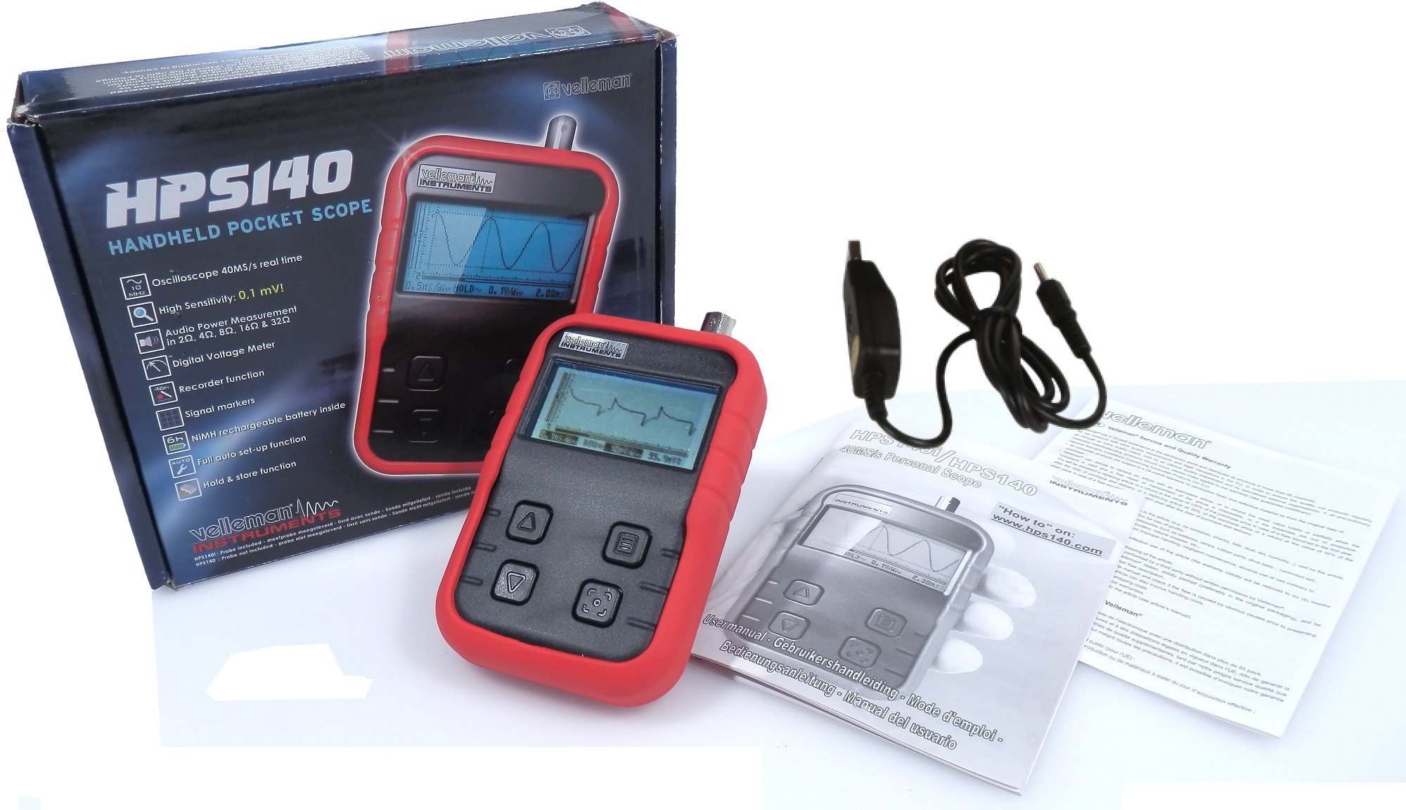 Velleman HPS140, 40MHz Handheld Pocket Oscilloscope, 10MHz Bandwidth eBay