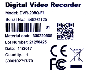  Picture - LAbel for box of HikVision HiWatch DVR-208Q-F1 8 Channel Turbo HD CCTV DVR with Internet View.