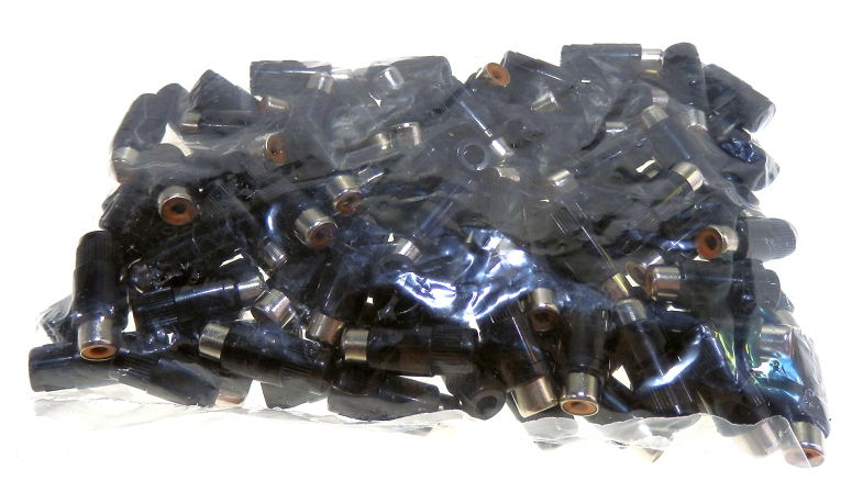  Picture - 100 x Marushin MR-569M Phono (RCA) In-Line Socket, Black Case Made by Marushin JAPAN