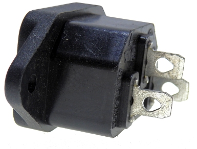  Picture - IEC C14 Mains inlet scoket 10/15Amp 250VAC 4.8mm Tab or Solder. Rong Heng SS-7B-VDE.