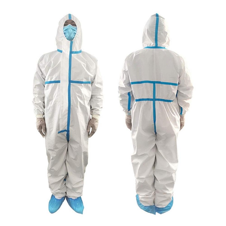Picture - Disposable Coverall / Overall / Suit with hood & Cuffs. Fully taped seams