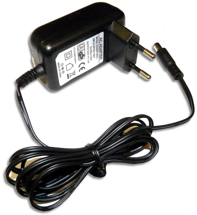 European 2-Pin Model ZDA090100EU Switch Mode Power Adapter, Output 9 Volts @ 1Amp (1000mA)