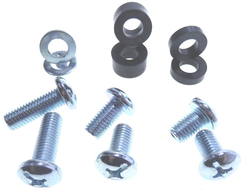 Picture - M10 BZP Panhead Screws, spacers and washers.